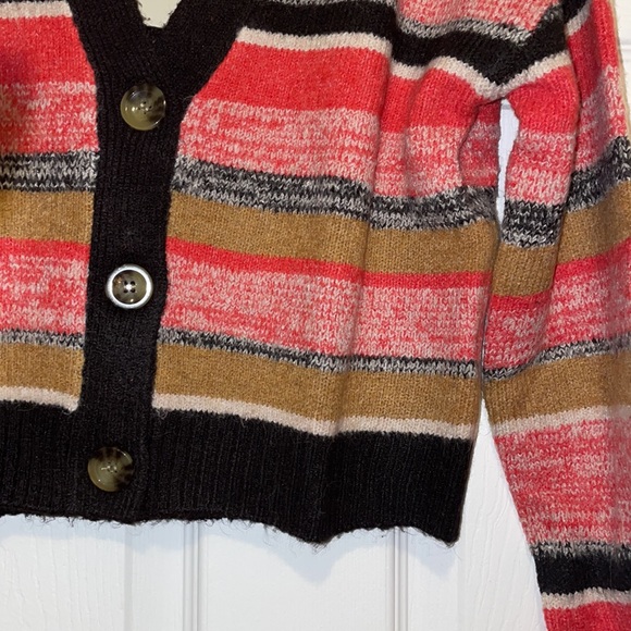 BP black marl striped crop cardi recycled - Picture 3 of 7